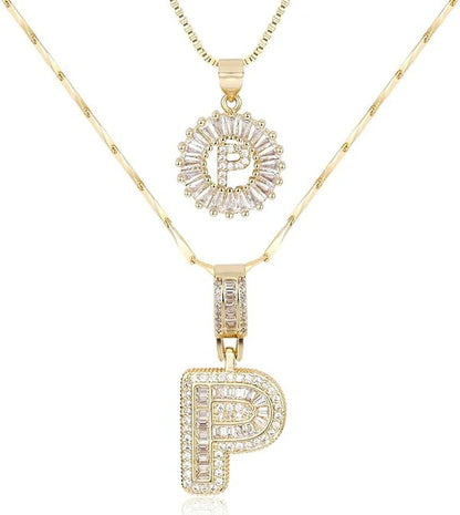 🎁 New Release Mother's Day Gift - 50% Off - Set of 2 - Initial Letter Pendant Necklace