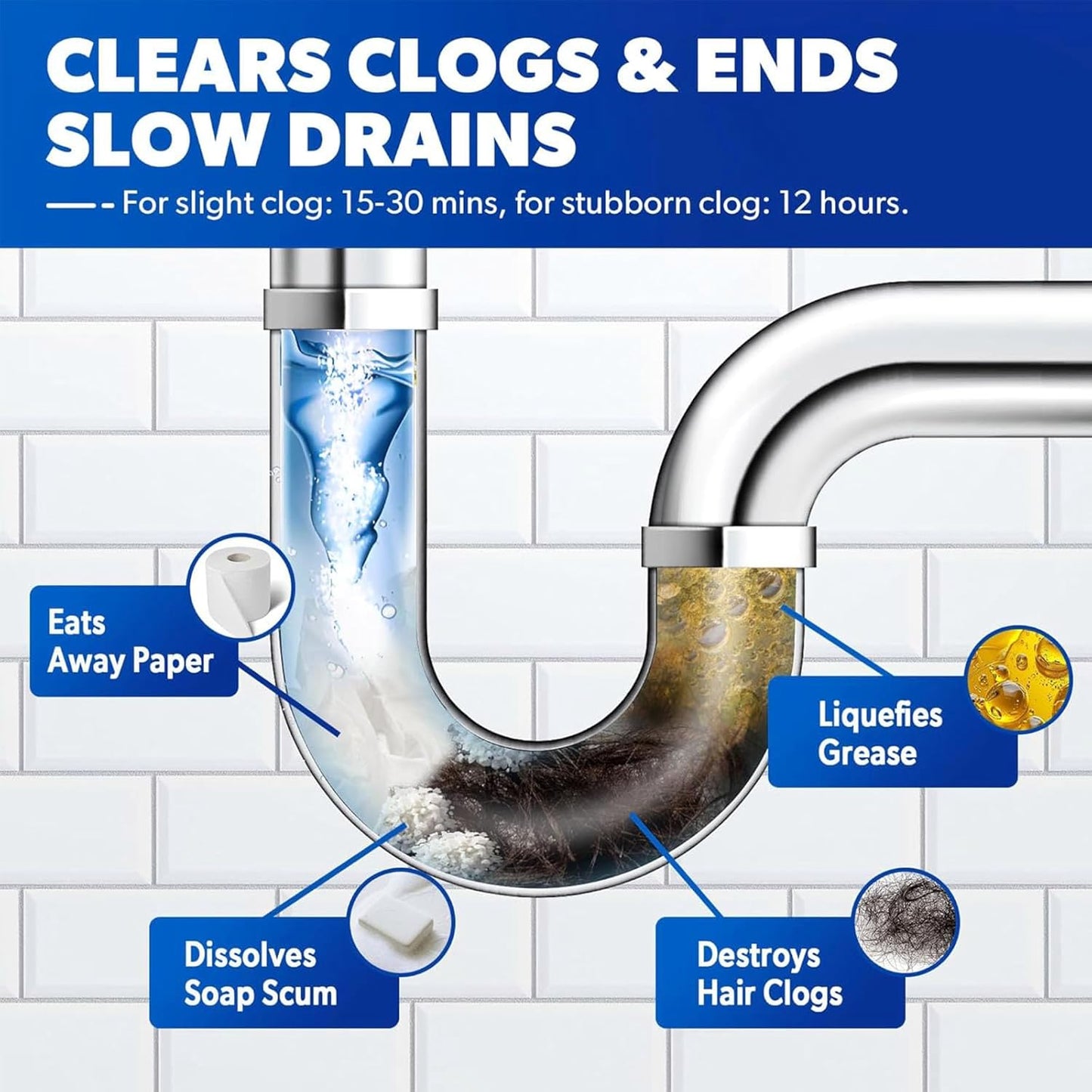 ⏰Limited Time Sale - 49% OFF🔥Powerful Pipe Dredging Agent for Kitchen and Toilet Pipelines
