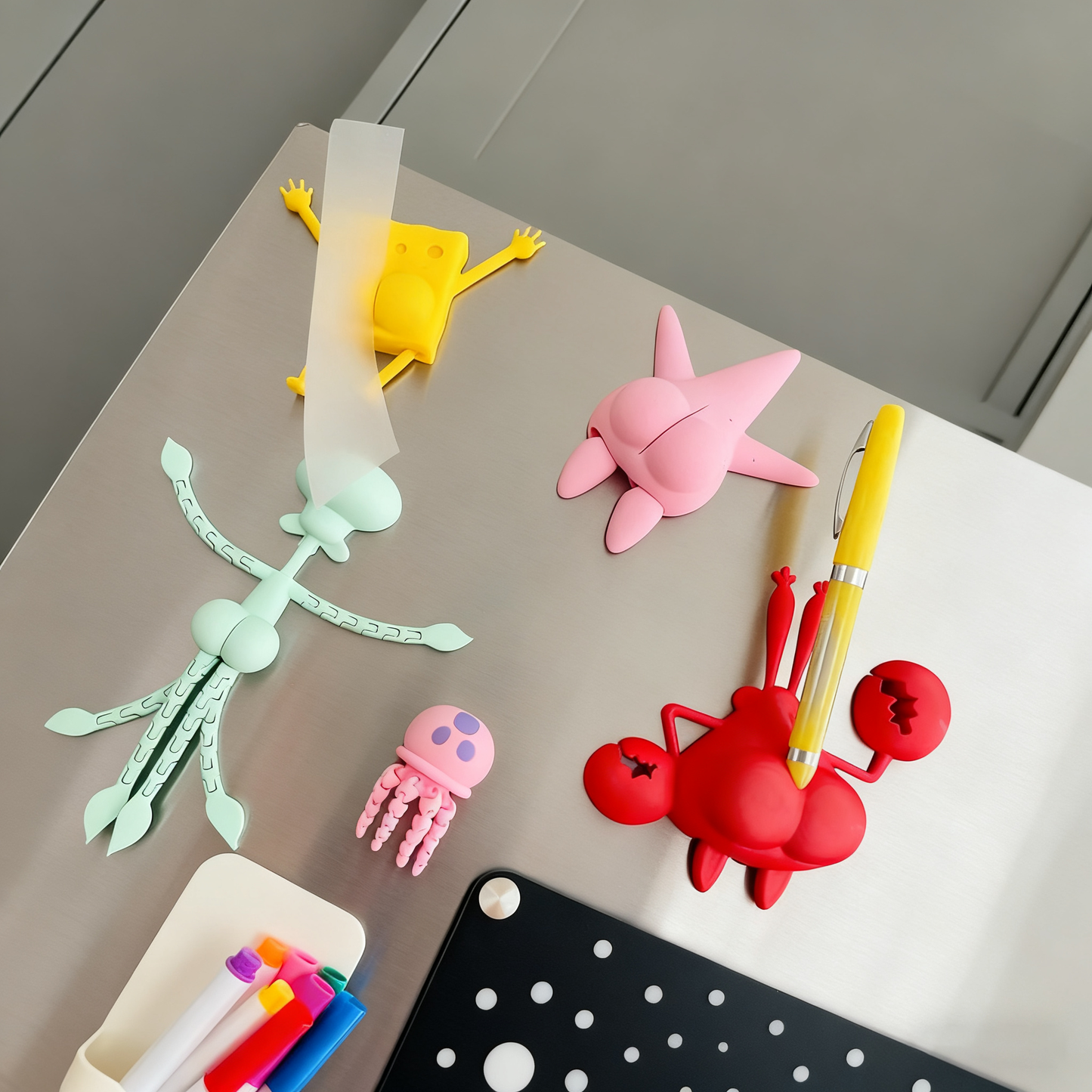 🍍 3D Printed Sponge Baby Series Magnetic Fridge Magnets🐙
