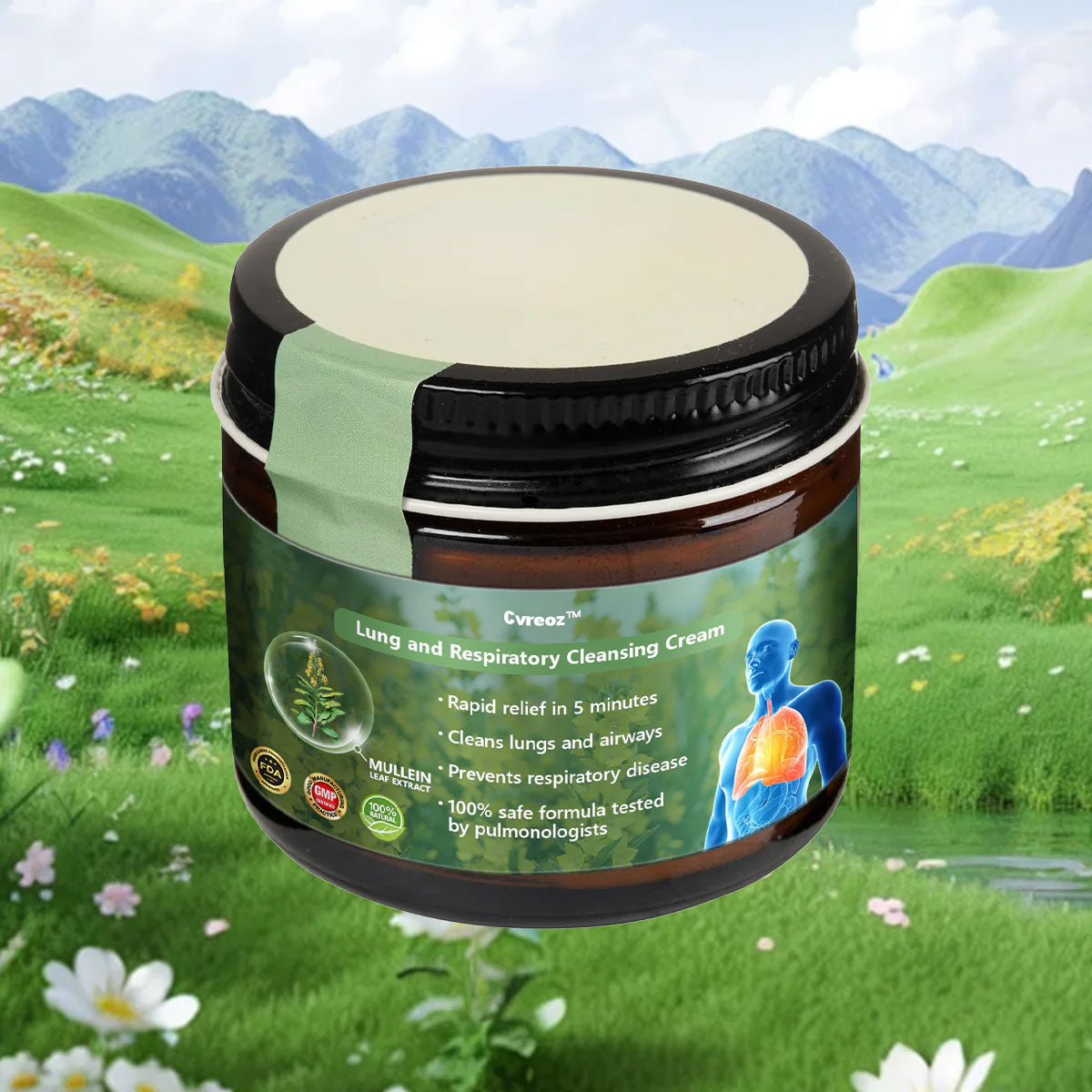 Official Store: Cvreoz™ 𝗠𝘂𝗹𝗹𝗲𝗶𝗻 𝗖𝗹𝗲𝗮𝗿 𝗟𝘂𝗻𝗴 𝗥𝗲𝗽𝗮𝗶𝗿 𝗖𝗿𝗲𝗮𝗺 - American Thoracic Society Endorsed to Support Lung Health👑