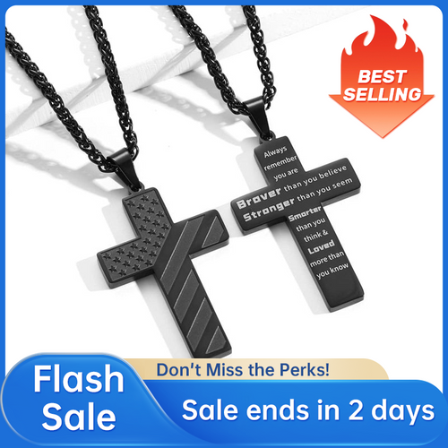 🏆Flash Sale⚡ 50K+ SOLD! Almost Gone-💥Flag Cross Necklace