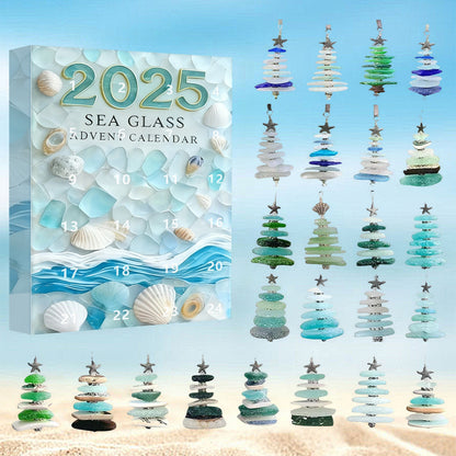 🎁🎄2025 Ocean Glass Shell Christmas Tree Advent Calendar