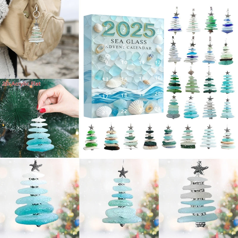 🎁🎄2025 Ocean Glass Shell Christmas Tree Advent Calendar