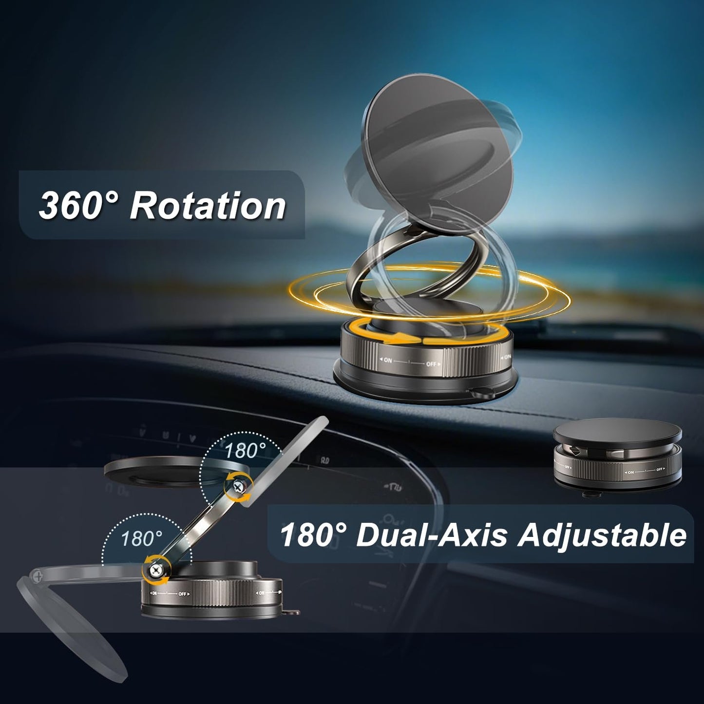💥2025 Upgraded high-grade material🔥✨360° Adjustable Vacuum Magnetic Phone Holder