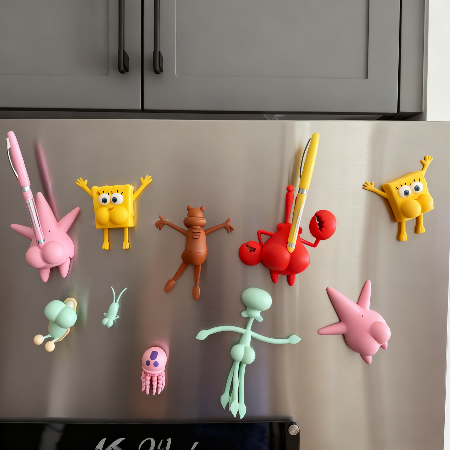 🍍 3D Printed Sponge Baby Series Magnetic Fridge Magnets🐙