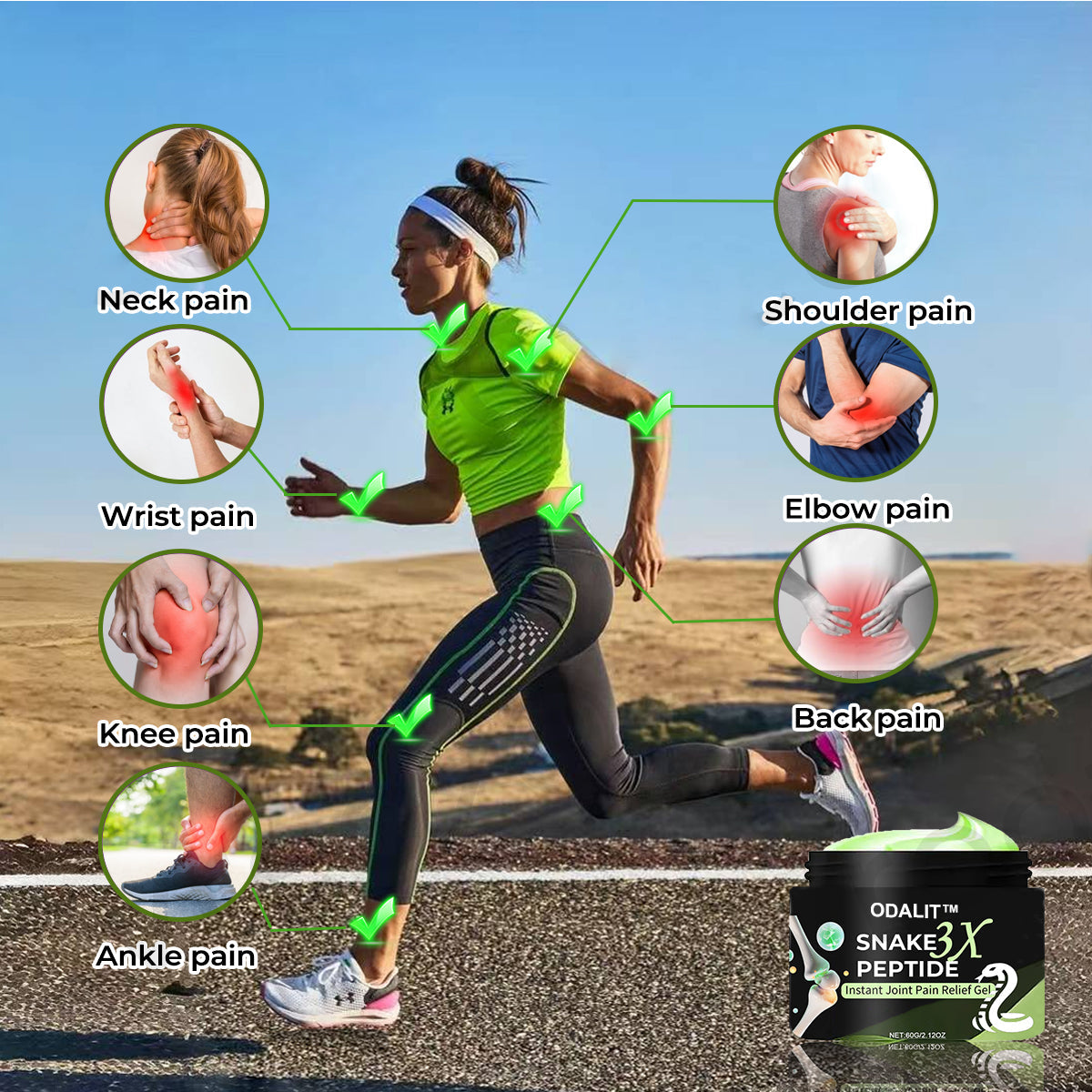 🔥ODALIT™ SNAKE PEPTIDE 3X Instant Joint Pain Relief Gel 🐍💎