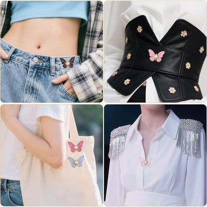 Fix Loose Waistbands in Seconds 🦋 8PCS No-Sew Butterfly Waist Tightener Set