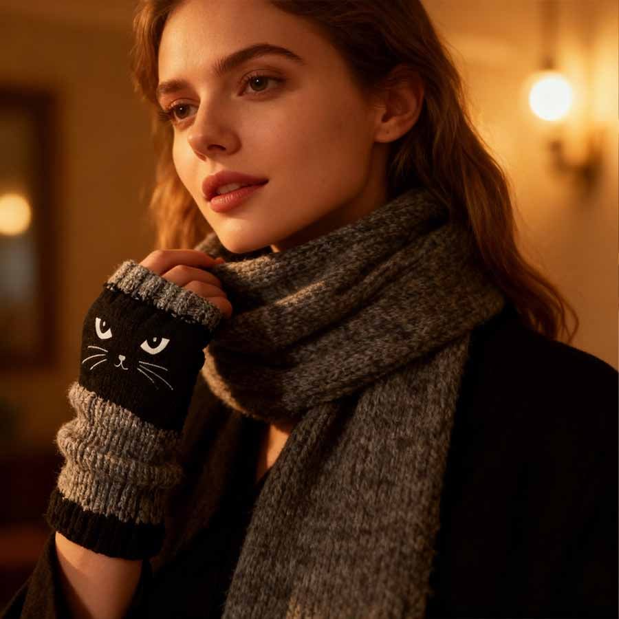 💥Buy 2 Get 1 Free(Must Add 3 Items to Cart) — Cute Women’s Knitted Cat Gloves🐱