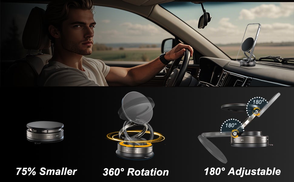 💥2025 Upgraded high-grade material🔥✨360° Adjustable Vacuum Magnetic Phone Holder