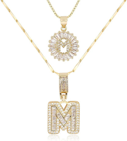 🎁 New Release Mother's Day Gift - 50% Off - Set of 2 - Initial Letter Pendant Necklace