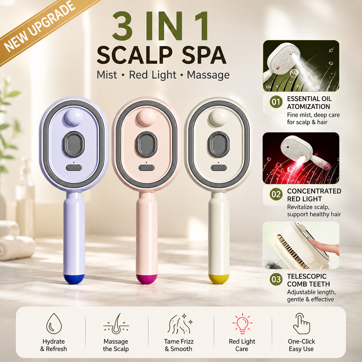 ✨The 3-in-1 Frizz-Free Nano-Mist Cushion Brush