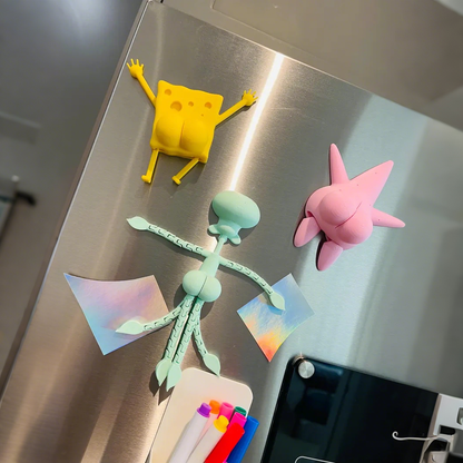 🍍 3D Printed Sponge Baby Series Magnetic Fridge Magnets🐙