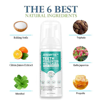 JEREMYTIS™Toothpaste Mousse Foam, Calculus Removal, Teeth Whitening, Healing Mouth Ulcers, Eliminating Bad Breath, Preventing and Healing Caries, Tooth Regeneration