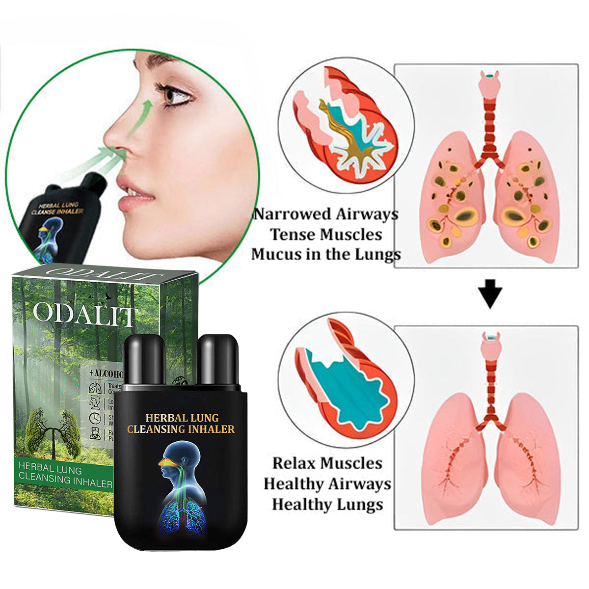 ✅Official Store: ODALIT™ Herbal Lung Cleansing Inhaler