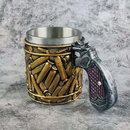 🔥Last Day 51% Off-Stainless Steel Bullet Pattern Beer Mug