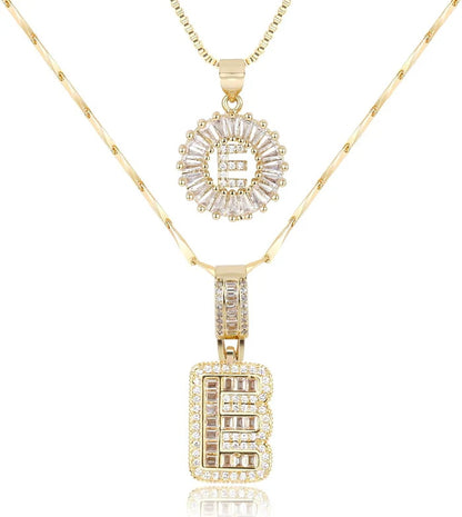 🎁 New Release Mother's Day Gift - 50% Off - Set of 2 - Initial Letter Pendant Necklace