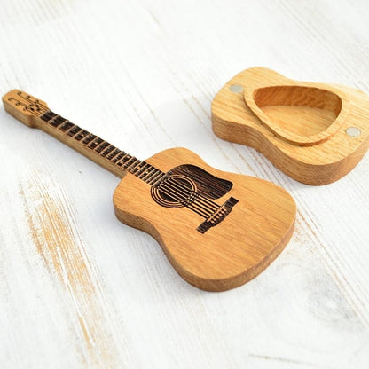 ⏰LAST DAY 50% OFF🎁Mini Cute Edition Wooden Guitar Plectrum Case🎸