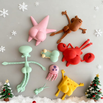 🍍 3D Printed Sponge Baby Series Magnetic Fridge Magnets🐙