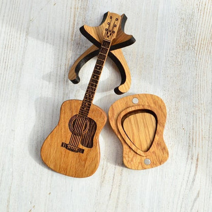 ⏰LAST DAY 50% OFF🎁Mini Cute Edition Wooden Guitar Plectrum Case🎸