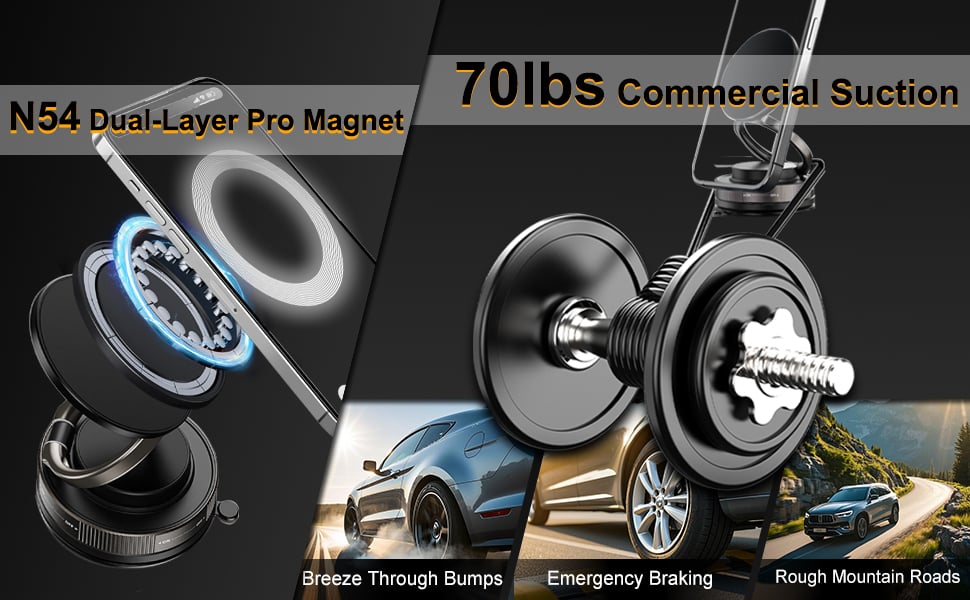 💥2025 Upgraded high-grade material🔥✨360° Adjustable Vacuum Magnetic Phone Holder