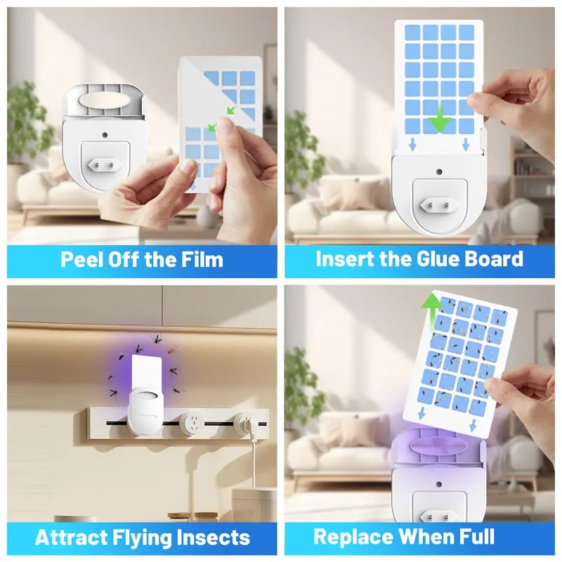 Fruit Fly Traps for Indoors,Gnat Traps for House Indoor Plug-in Light for Flies