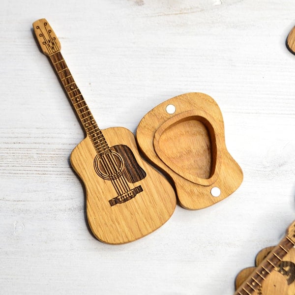 ⏰LAST DAY 50% OFF🎁Mini Cute Edition Wooden Guitar Plectrum Case🎸