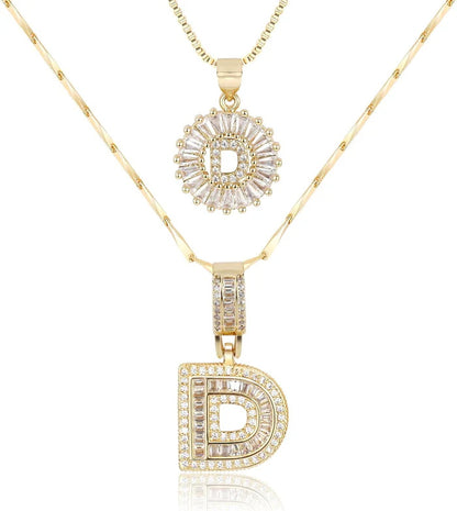 🎁 New Release Mother's Day Gift - 50% Off - Set of 2 - Initial Letter Pendant Necklace
