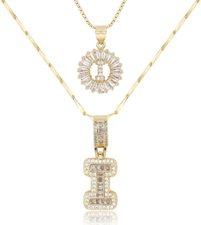 🎁 New Release Mother's Day Gift - 50% Off - Set of 2 - Initial Letter Pendant Necklace