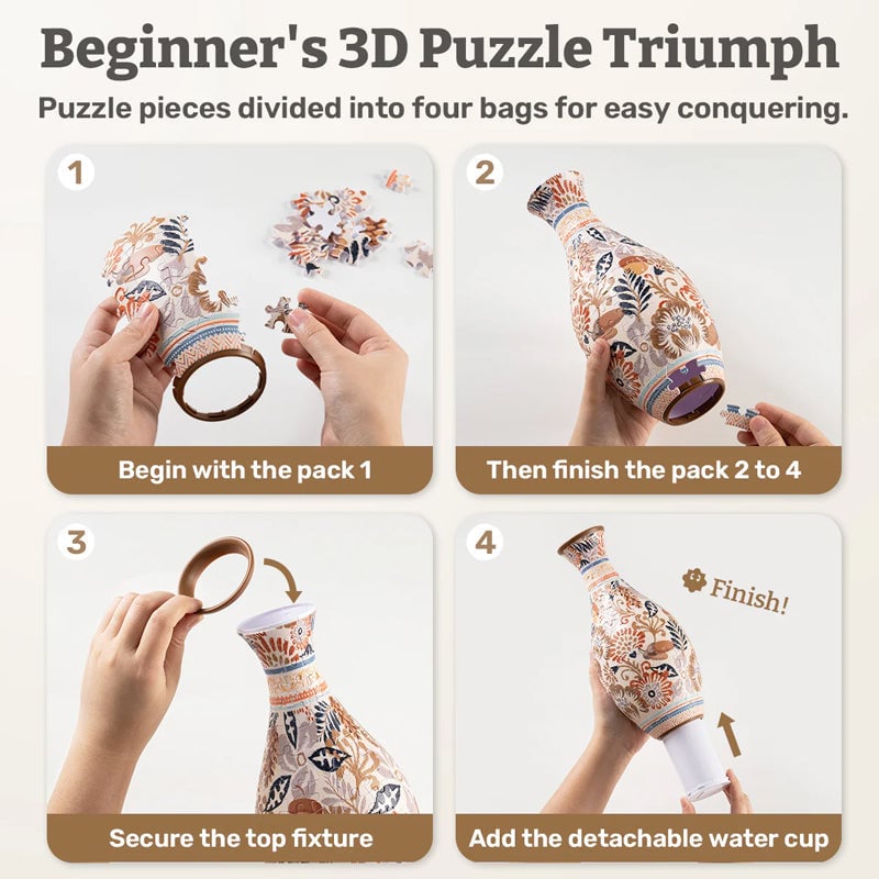 🎄Christmas DIY Magic! 3D Puzzle Vase – The Gift of Creativity & Beauty!