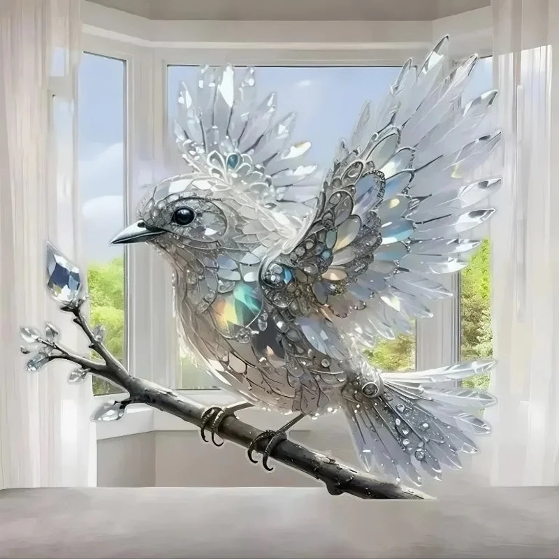 🐦✨Acrylic Sky Bluebird 2D Stained Art Ornament (8 inches)
