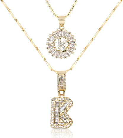 🎁 New Release Mother's Day Gift - 50% Off - Set of 2 - Initial Letter Pendant Necklace